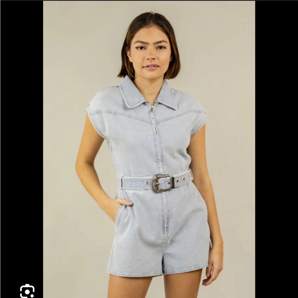 Western Denim Romper